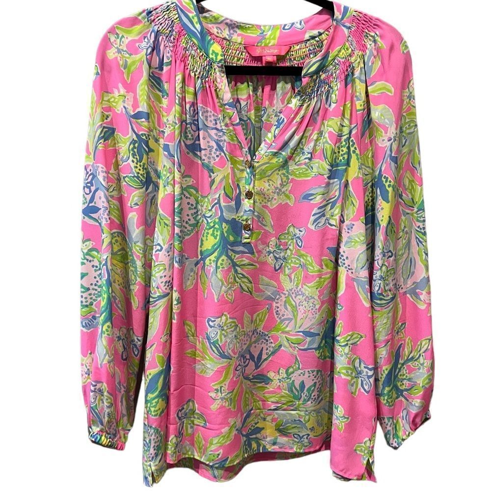 Lilly Pulitzer Pink Floral Blouse